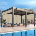 MELLCOM 12 by 16 foot louvered pergola with six pull-down side screens