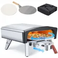 MELLCOM 20 inch portable propane pizza oven with a rotating pizza stone